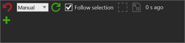 Empty Object Inspector host with Manual mode, refresh, Follow selection, focus, and last-refresh controls